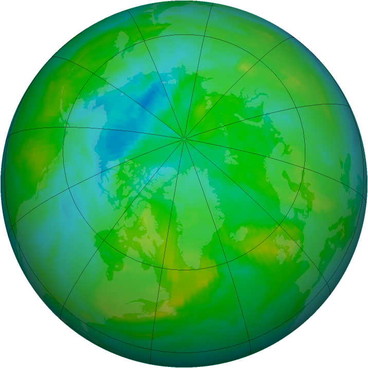 Arctic ozone map for 30 July 1997